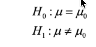 <p>The hypothesis you are testing (H<sub>0</sub>)</p>