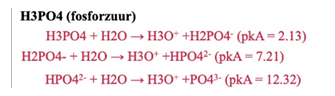 <p>H3PO4 = pKa 2,1</p><p>H2PO4- = pKa 7,2</p><p>HPO4²- = 12,3</p>