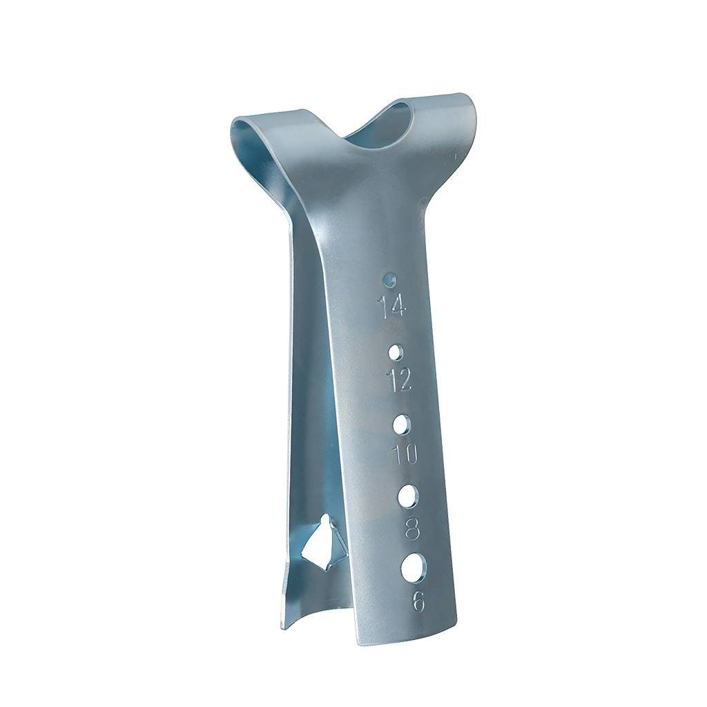 <p>A thin U-shaped metal hand tool used to safely slit NM cable sheathing without damaging internal conductors.</p>