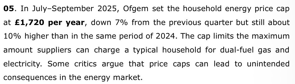 <p>Explain one likely microeconomic reason for imposing this maximum price on energy bills (4)</p>