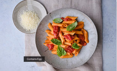 <p>Alcohol-free penne alla vodka. Tomato cream sauce with a touch of heat from Calabrian chilis, topped with parmesan and served with our penne pasta.</p><p>*noodles contain egg*</p><p>Add ons: none</p><p>Modifications: none</p><p>Allergens: Dairy Egg</p>