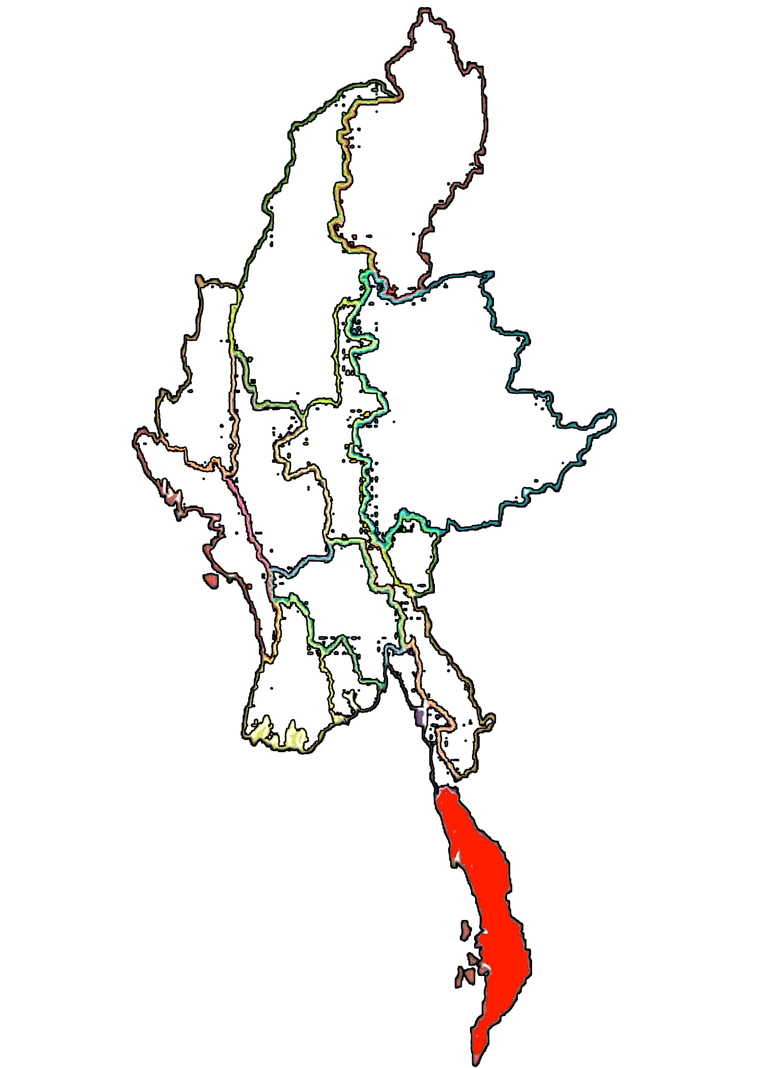 <p>Which state or region is the red one?</p>