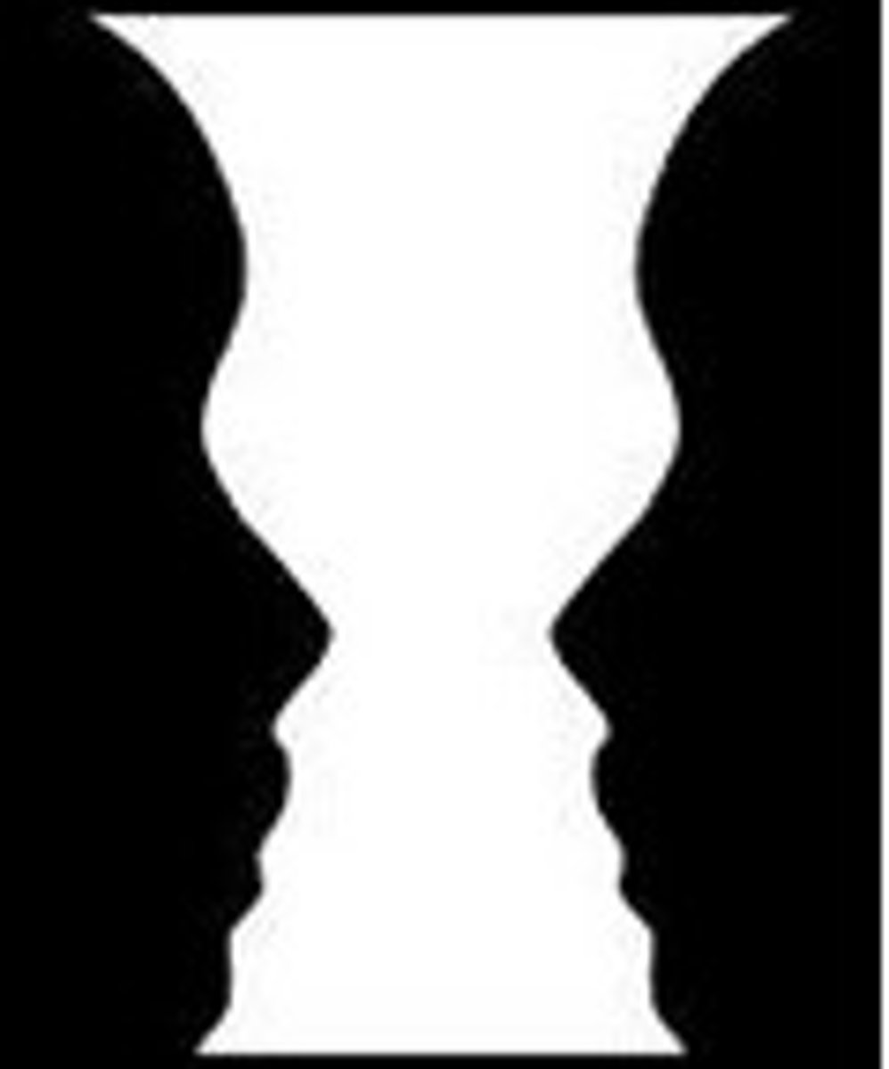<p>ability to differentiate foreground and background forms or objects</p>