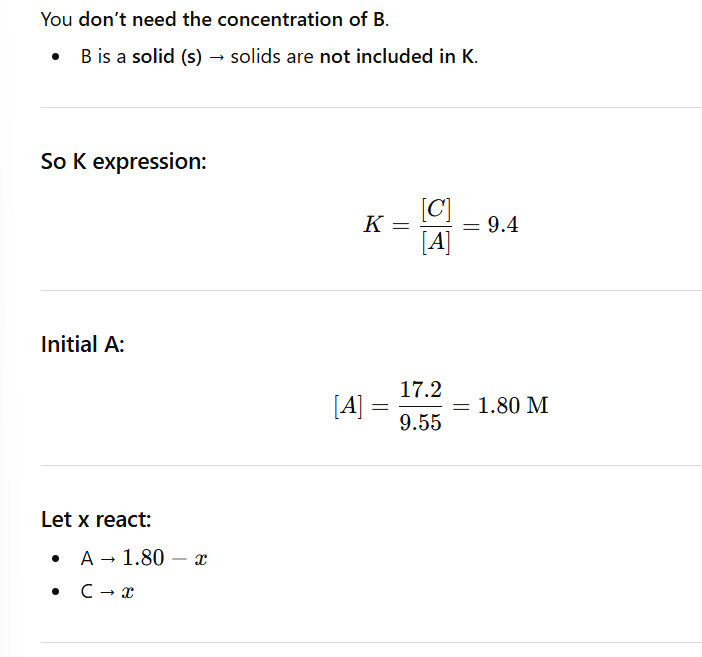 <p>You solve this without using B because B’s a solid.</p><p></p>
