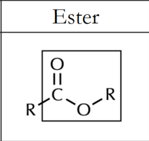 <p>ester (RCOOR’)</p>