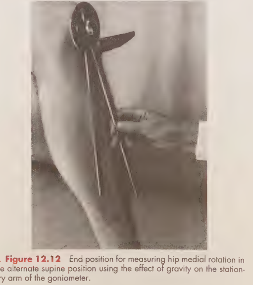 <p>Subject sits with the knee flexed over the edge of the table. The femur is parallel with the table top, and the hip joint is flexed 90 degrees.</p>