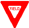 <p>red yield sign</p>