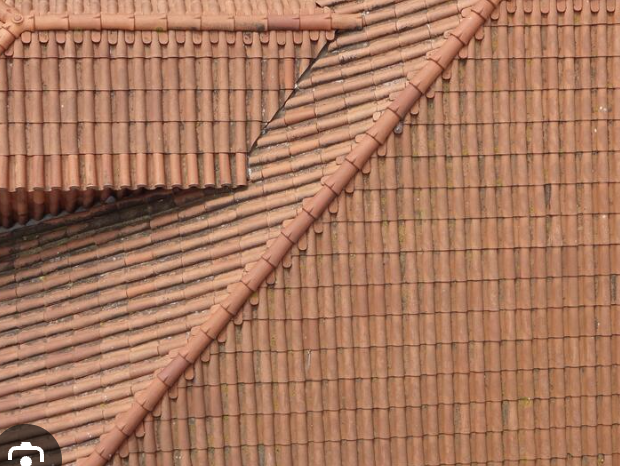 <p>The<strong> horizontal line of intersection </strong>at the top between two sloping planes of a roof.</p>