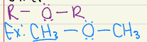 <p>an oxygen bond in the middle of two elements</p>