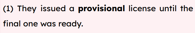 <p>provisional</p>