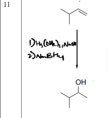 <p>Markovnikov of OH with no rearrangement</p>