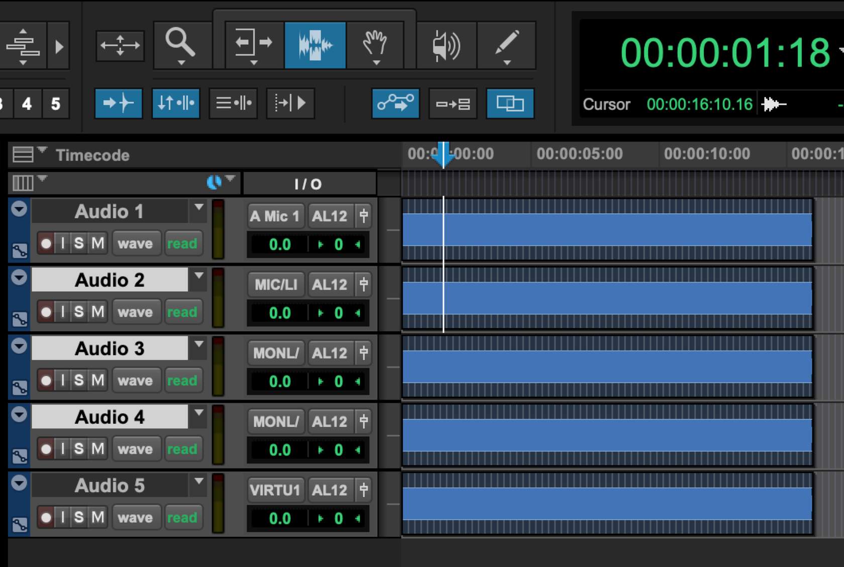 <p><span><strong>Refer to the Image: </strong>Based on the image shown here, which tracks will be muted if the <strong>Shift</strong>+<strong>M </strong>shortcut is used? (CHOOSE ALL THAT APPLY)</span></p>