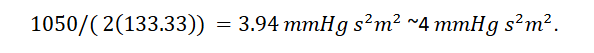 <p>The LHS and RHS units are not equal and therefore are not dimensionally correct.</p><p>The equation is accurate if P is measure in mmHg and velocity in m/s.</p><p>This is because the density of blood and 1 mmHg. If we consider the original Bernoulli equation and use P in mmHg, and the velocity the Bernoulli equation can be expressed as.. see image</p>