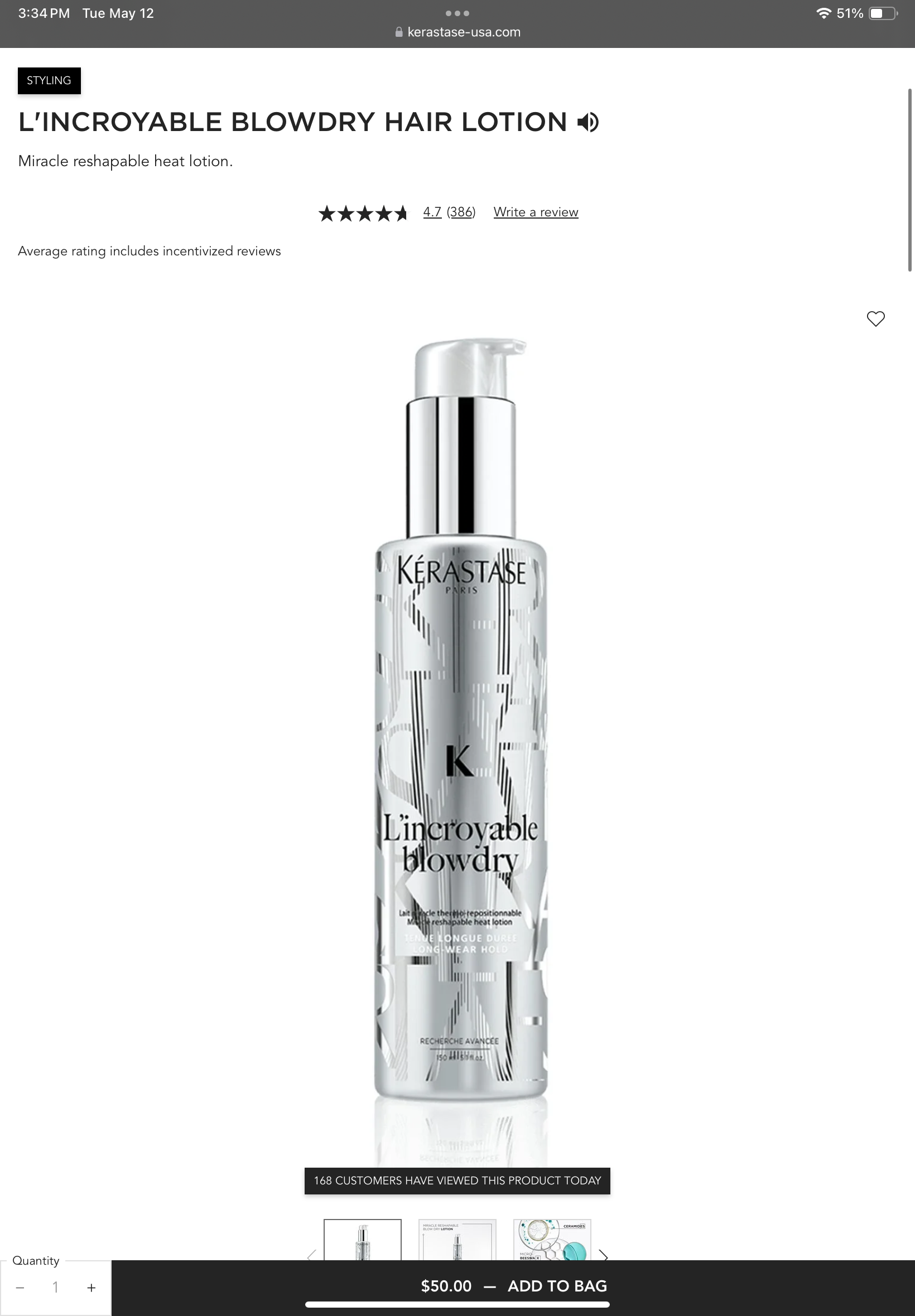 <p>L'INCROYABLE BLOWDRY HAIR LOTION</p>