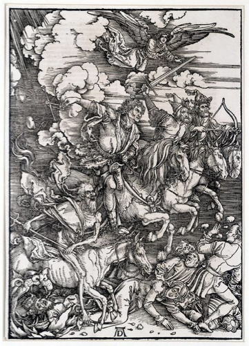 <p>Durer. Four Horsemen of the Apocalypse. Woodcut. German Renaissance</p>