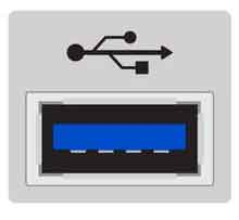 <p>Blue USB Ports</p>