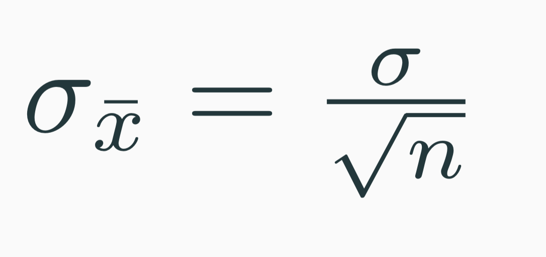 <p>standard deviation over root n</p>