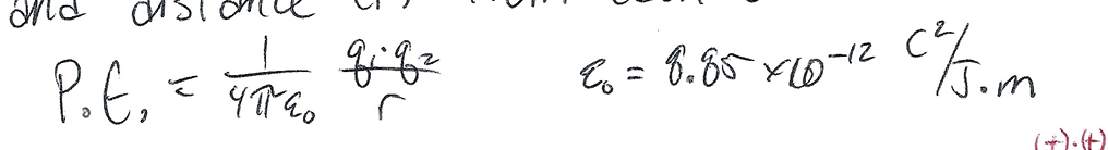 <p>Charges: (q1, qz)</p><p>Distance: r</p>