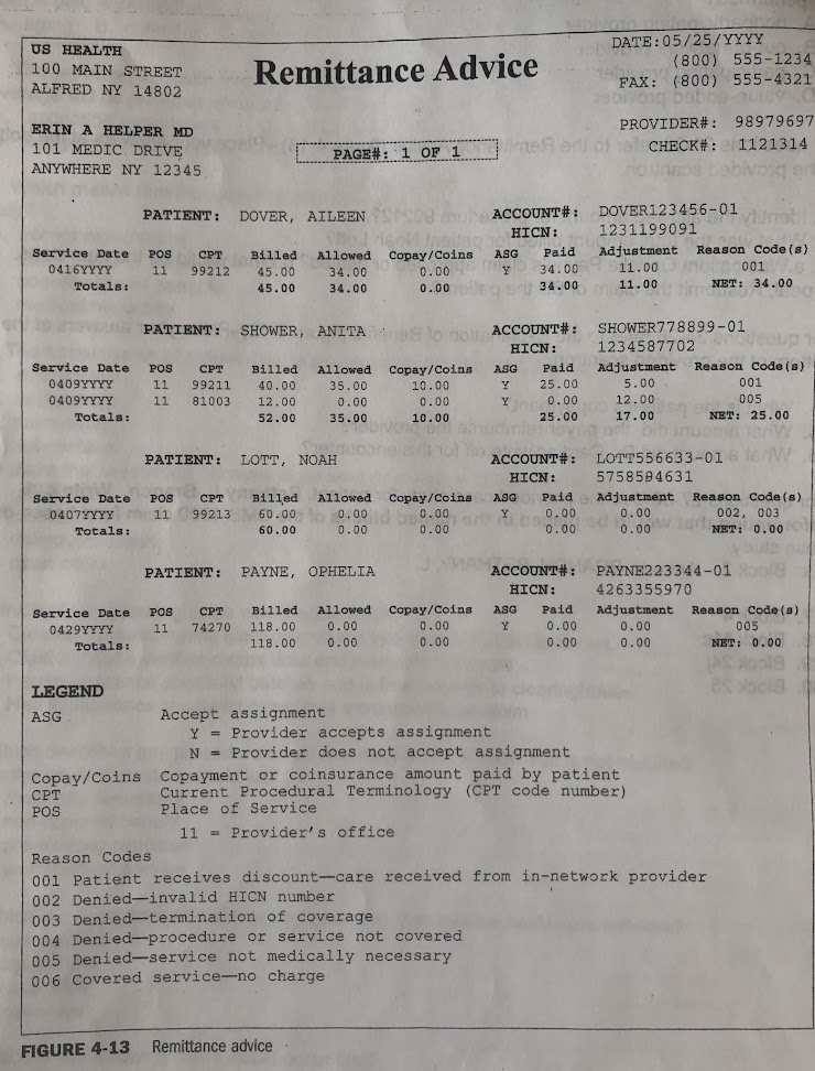 <p><span>What would be the next appropriate steps for Dr. Helper's office to take regarding a claim with the denial code 005?</span></p>
