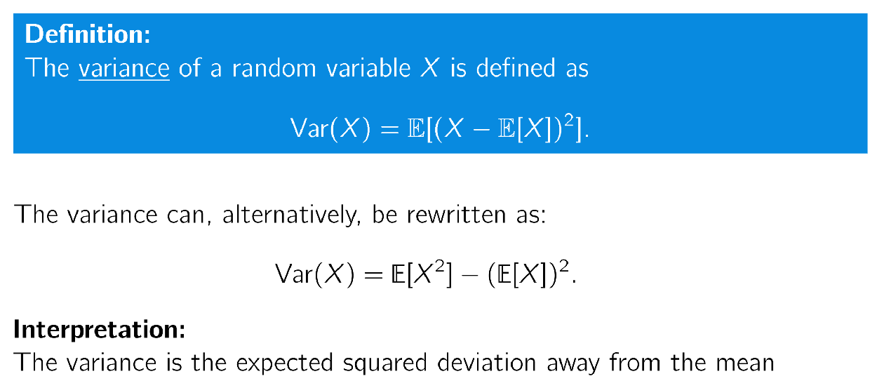<p>A measure of the dispersion of a set of values, calculated as the average of the squared differences from the mean. It quantifies how much the values in a dataset differ from the mean of the dataset. </p>