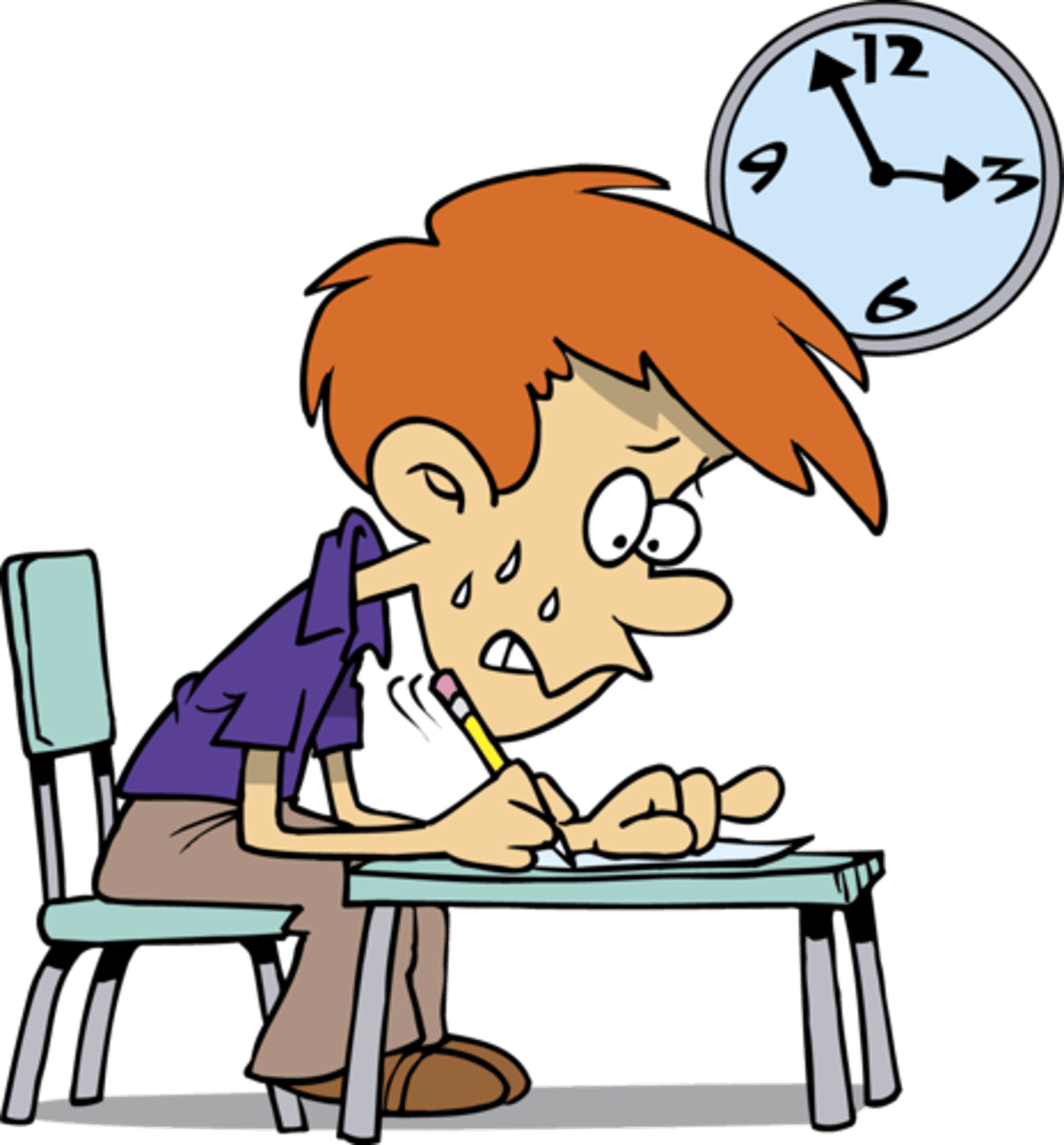 <p>(phrase) to take or complete a test.</p>
