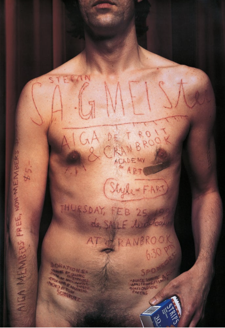 <p><span><strong>According to the book, what time period is this work? The designer of this piece,</strong></span><span style="background-color: transparent;"><strong>Stefan Sagmeister,</strong></span><span><strong> is considered what type of designer?</strong></span></p>