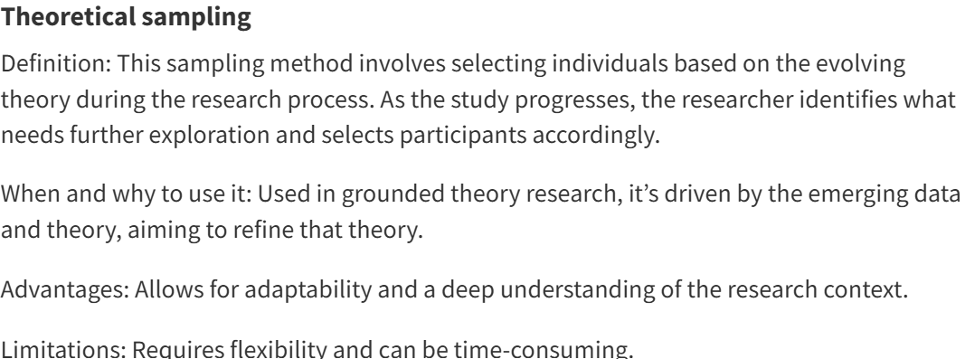 <p>A sampling method used in grounded theory where data collection and analysis happen concurrently. </p>