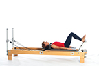<p><strong>Setup</strong></p><ul><li><p>Lying supine in neutral spine position, legs parallel, heels placed on footbar, feet hip width apart</p></li><li><p>Resistance: medium to heavy | <strong>Springs: 3R or 3R+ 1B</strong></p></li></ul><p><strong>Movement</strong></p><ul><li><p>Exhale: straighten legs</p></li><li><p>Inhale: Bend legs, return to start position</p></li></ul><p><strong>Muscle Focus</strong></p><ul><li><p>Hip extensors</p></li><li><p>Knee extensors</p></li></ul><p><strong>Objectives</strong></p><ul><li><p>Hip extensor control</p></li><li><p>Knee extensor strength</p></li><li><p>Ankle and foot control</p></li><li><p>Pelvic lumbar stabilization</p></li></ul><p><strong>Cues</strong></p><ul><li><p>Initiate movement with hip extensors</p></li><li><p>Keep feet dorsiflexed and stable as if standing on floor</p></li><li><p>Straighten legs completely, avoid hyperextension</p></li><li><p>Maintain pelvic lumbar stabilization</p></li></ul><p></p>