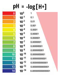<p>pH is on a logarithmic scale. What does this mean?</p>