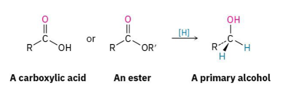 <p>Only LiAlH₄ works.</p><p>NaBH₄  is NOT strong enough.</p>