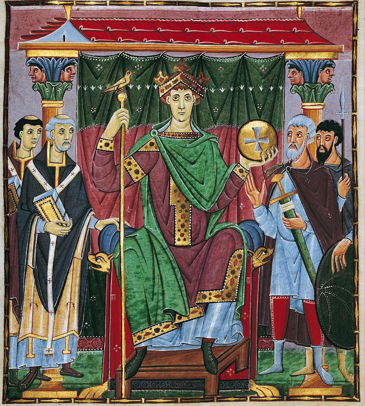 <p>Otto 3rd enthroned </p>