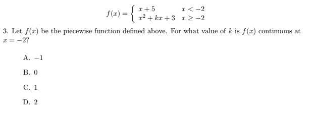 <p>A. −1</p><p>B. 0</p><p>C. 1</p><p>D. 2</p>