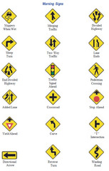 <p>Signs. Some flash cards dedicated to signs but not all.</p>