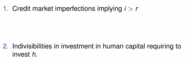 <p>2 is why we see multiple SS; inequality does not vanish in the long-run</p>
