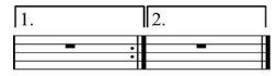 <p>Play the 1st ending the first time, repeat the section of music and play the 2nd ending the second time</p>