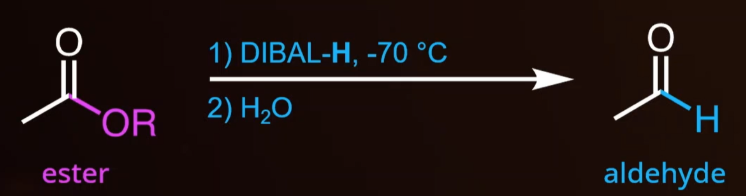 <p><span style="background-color: transparent;">Reagents: DIBAL-H, -70<sup>o</sup> C + H<sub>2</sub>O</span></p>