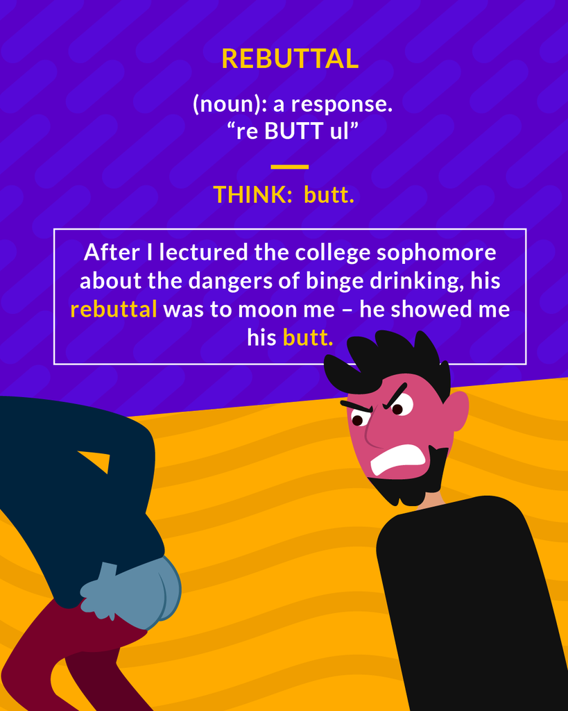 <p>refutation; response with contrary evidence</p><p>(noun) response with contrary evidence</p>