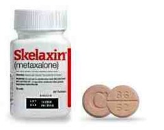 <p>metaxalone</p><p>muscle relax</p><p>800mg tid - qid prn</p><p>hepatox, somnolence</p>