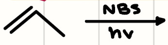 <p>(Alkene) + (NBS/hv)</p>