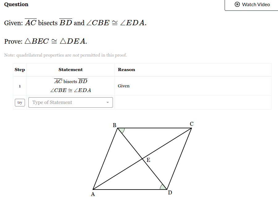 <p>Fill out the rest of the statement/reason table to prove the triangles are similar</p>