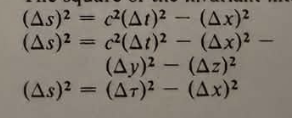 <p>is the spacetime separation between two events, </p>