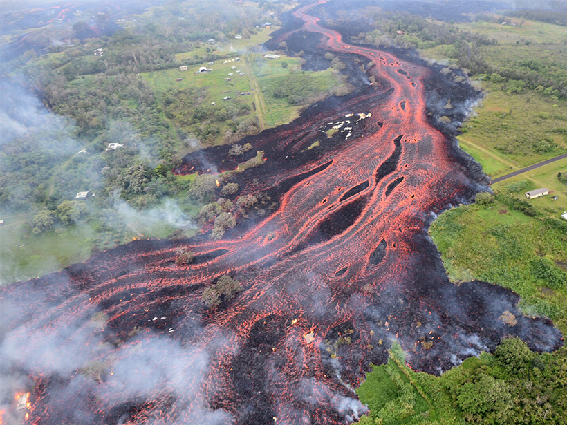 <p>Lava flows</p>