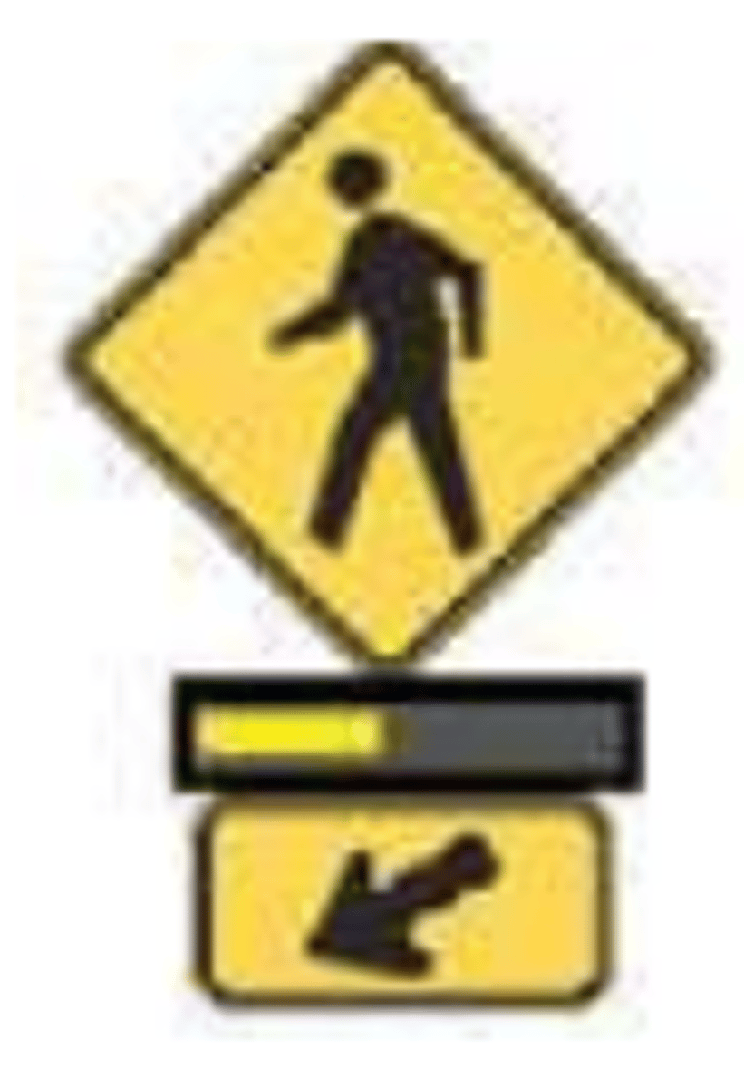 <p>Drivers must stop for pedestrians in crosswalk.</p>