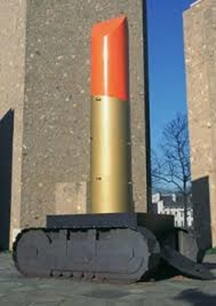 <p>Artist: Claes OldenburgPeriod: Pop Art</p><p>Dates: 1969-1974 C.E.</p><p>Culture: America</p><p>Material: Corten steel, steel, aluminum and cast resin; painted with polyurethane enamel</p>