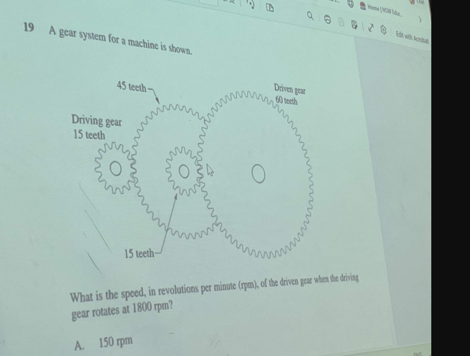 <p>The important thing is: when two gears are on the same shaft, they have the same rpm.</p><img src="https://assets.knowt.com/user-attachments/f2440e05-4244-4be2-a8df-f0ee0c4e7a8d.png" data-width="50%" style="display: block; width: 50%; margin-left: auto; margin-right: auto;" data-align="center"><p></p>