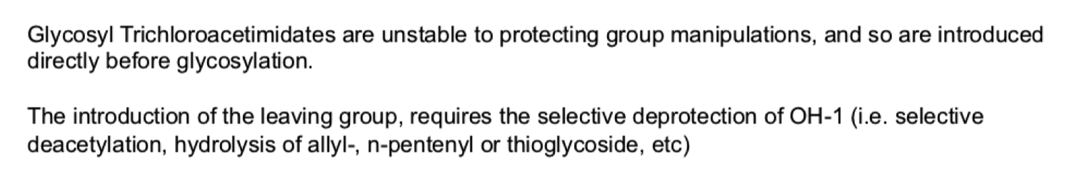 <ul><li><p>uses base (depending on this we can form alpha or beta)</p></li><li><p>then uses lewis acid</p></li></ul><p></p>