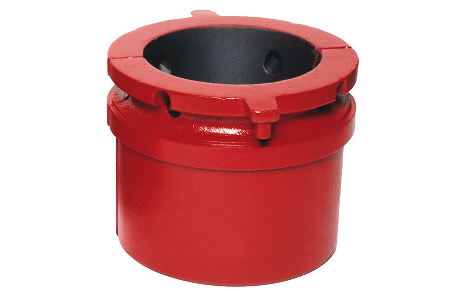 <p>Details: Conical steel liners positioned inside the master bushing to provide a smooth, uniform surface for hand slips to seat into.</p>