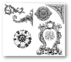 <p>show pics used as guides or patterns</p><p>wood carvers, jewelers, painters, etc would often repeat same patterns but different materials--consistencies across different products</p>