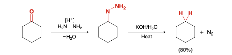 <p>Reducing a ketone to an alkane</p>