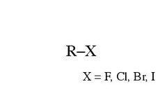 <p>X = F, Cl, Br, I (Secondary: with 2 groups attached) etc</p>